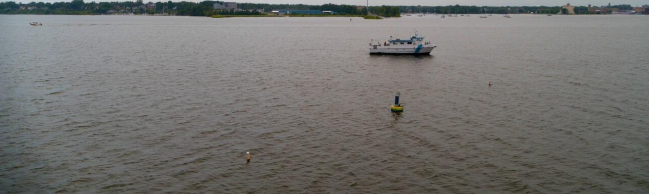 Muskegon Lake Buoy Drone Image